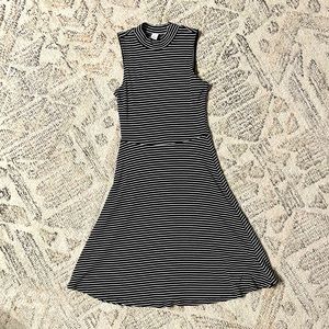 Black and white stripped dress